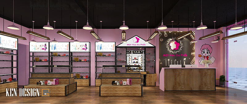 Thiết kế shop mỹ phẩm Mặt Hoa Da Phấn